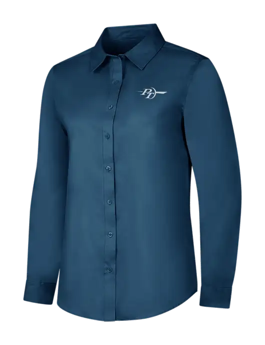Light Navy Womens Long Sleeve Superpro React Twill Shirt w/PT Coupling Logo
