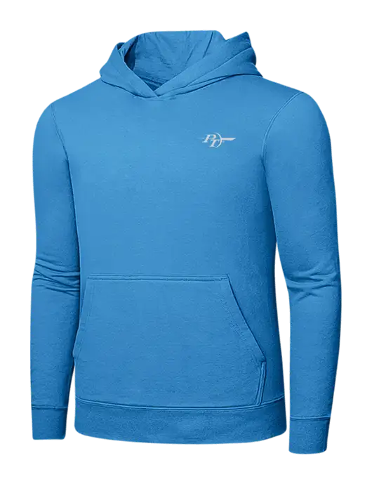 Light Aqua Blue 7.8 oz Ring Spun Hooded Sweatshirt w/PT Coupling Logo