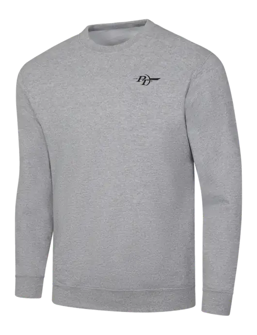 Light Grey Heather 7.8 oz Ring Spun Crew Sweatshirt w/PT Coupling Logo