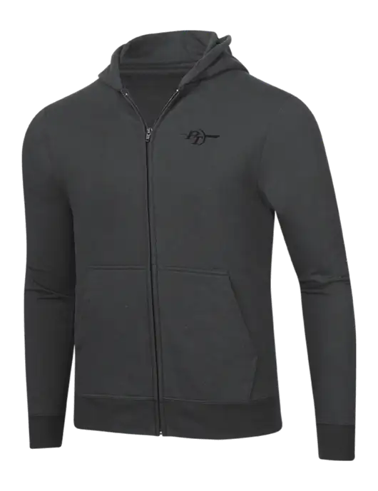 Charcoal 8.5 oz Ring Spun Zip Hooded Sweatshirt w/PT Coupling Logo