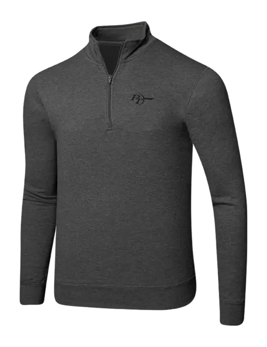 Dark Heather Grey 8.5 oz Ring Spun 1/4 Zip Pullover Sweatshirt w/PT Coupling Logo