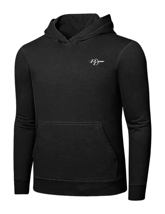 Jet Black 7.8 oz Ring Spun Hooded Sweatshirt w/PT Coupling Logo
