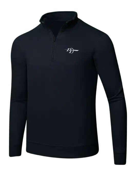 Jet Black 8.5 oz Ring Spun 1/4 Zip Pullover Sweatshirt w/PT Coupling Logo