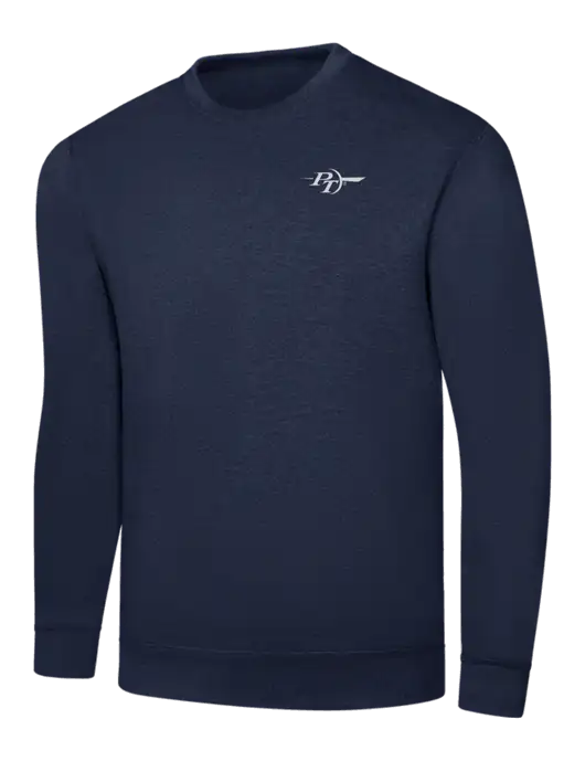 Navy 7.8 oz Ring Spun Crew Sweatshirt w/PT Coupling Logo