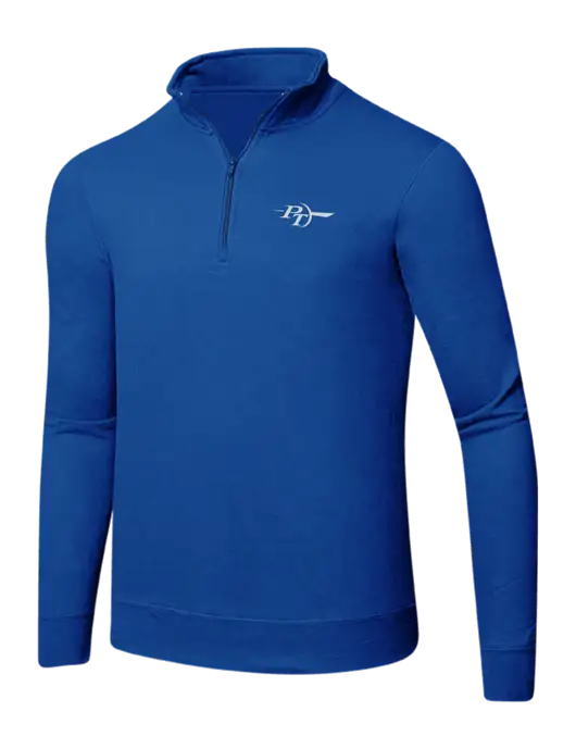True Royal 8.5 oz Ring Spun 1/4 Zip Pullover Sweatshirt w/PT Coupling Logo