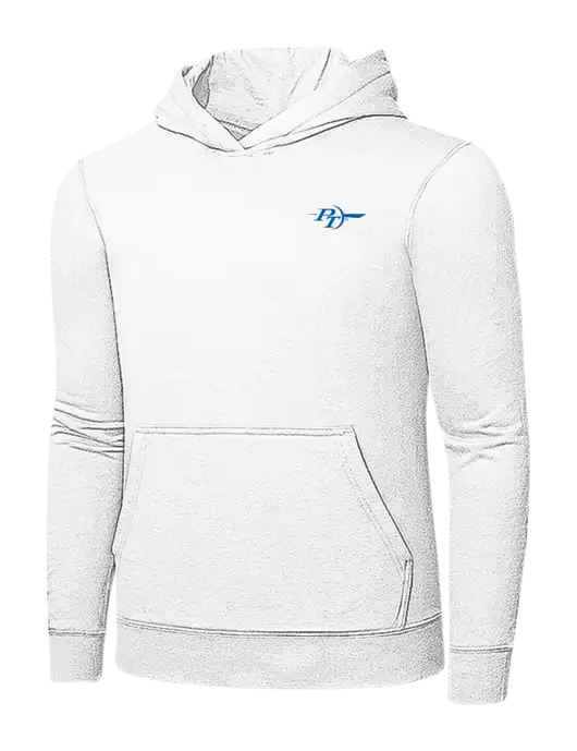 White 7.8 oz Ring Spun Hooded Sweatshirt w/PT Coupling Logo