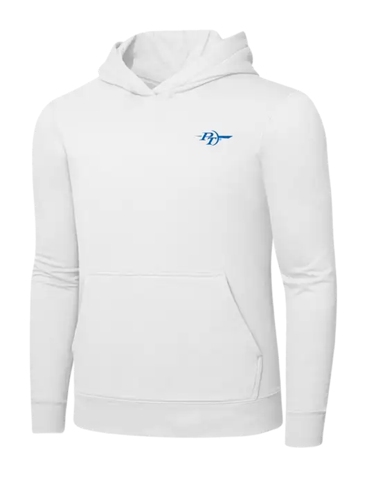 White 7.8 oz Ring Spun Hooded Sweatshirt w/PT Coupling Logo