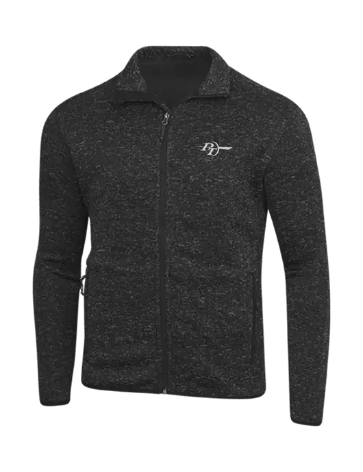 Black Heather Sweater Fleece Jacket w/PT Coupling Logo