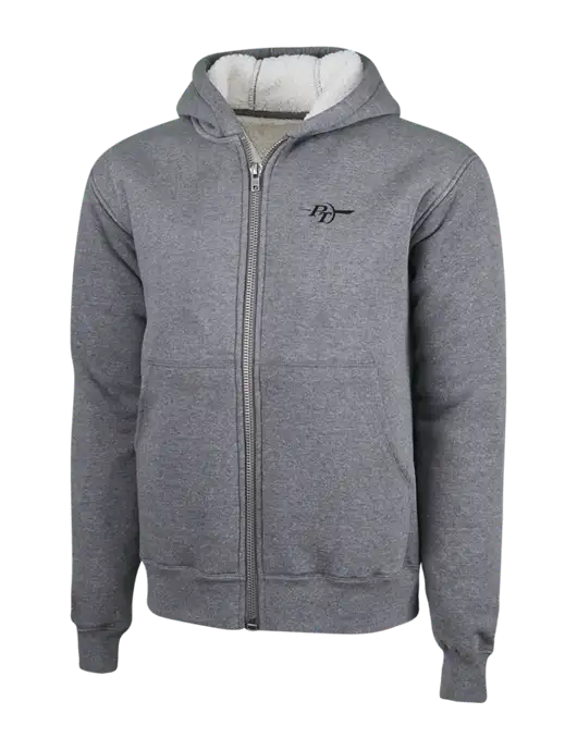 Cornerstone Grey Heather Heavyweight Sherpa Lined Hooded Fleece Jacket w/PT Coupling Logo