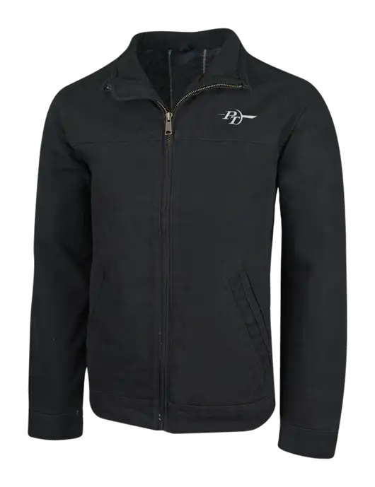Cornerstone Black Washed Duck Cloth Flannel Lined Work Jacket w/PT Coupling Logo