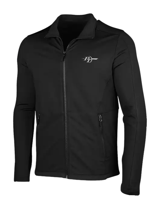 Deep Black Grid Fleece Jacket w/PT Coupling Logo