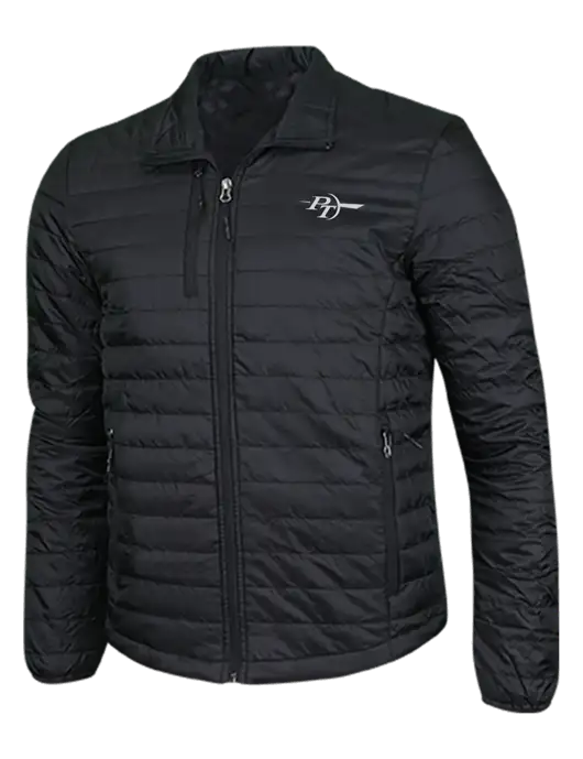 Deep Black Puffy Packable Jacket w/PT Coupling Logo