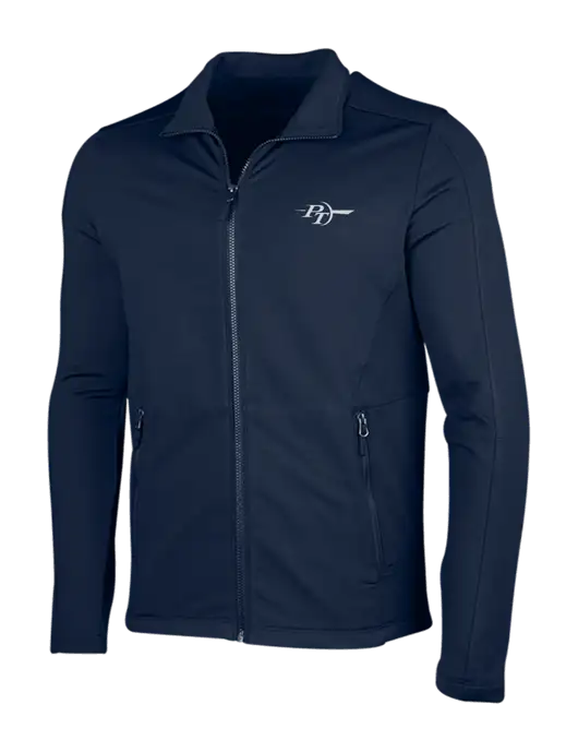 Navy Grid Fleece Jacket w/PT Coupling Logo