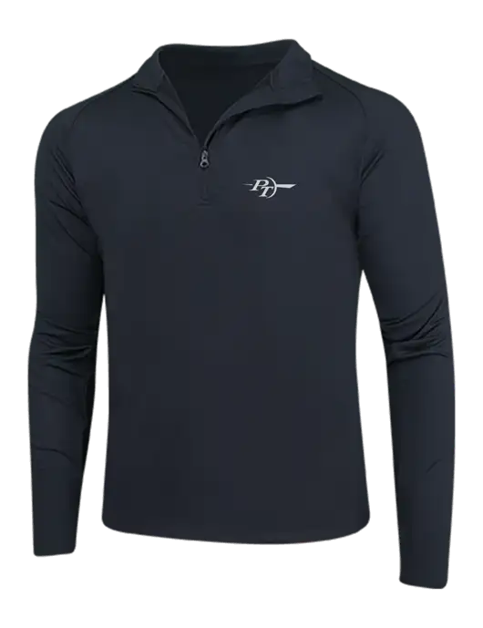Black Sport Wick Stretch 1/4 Zip Pullover w/PT Coupling Logo