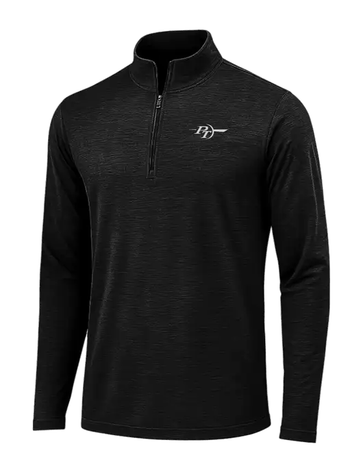 Black Triad Solid Posicharge Tri-Blend Wicking 1/4 Zip Pullover w/PT Coupling Logo
