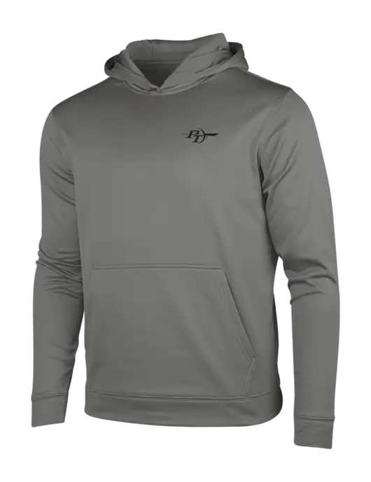 Dark Smoke Grey Sport-Wick Fleece Hooded Pullover w/PT Coupling Logo