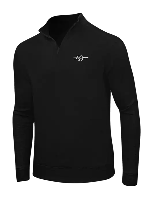 Deep Black/Charcoal Heather Interlock 1/4 Zip w/PT Coupling Logo