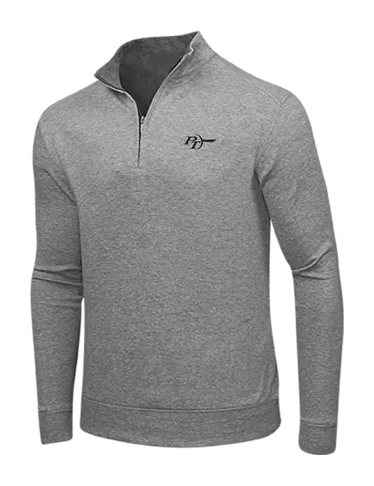 Medium Heather Grey/Charcoal Heather Interlock 1/4 Zip w/PT Coupling Logo