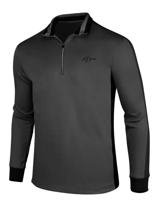 NIKE Anthracite Heather/Black Dry-Fit 1/2 Zip Cover-Up w/PT Coupling Logo