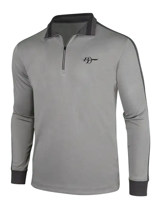 NIKE Athletic Grey/Heather Dark Grey Dry-Fit 1/2 Zip Cover-Up w/PT Coupling Logo