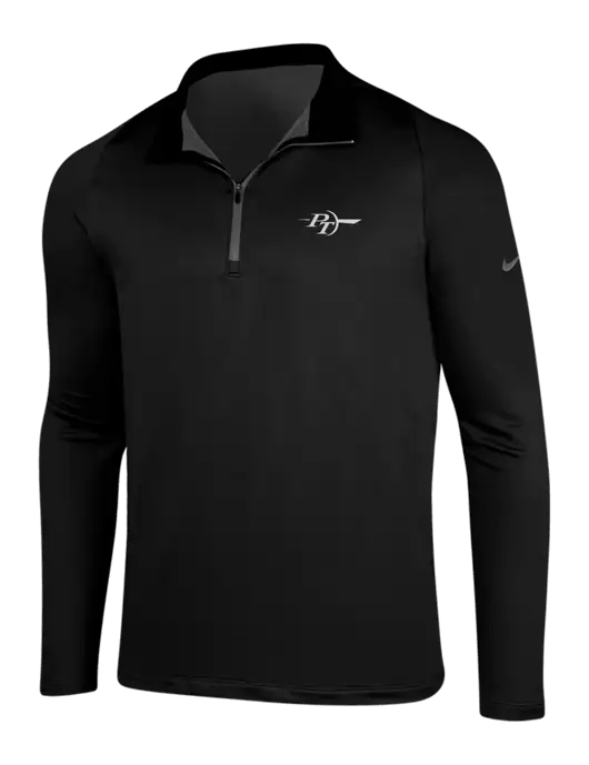 NIKE Black/Dark Grey Dry-Fit Stretch 1/2 Zip Cover-Up w/PT Coupling Logo