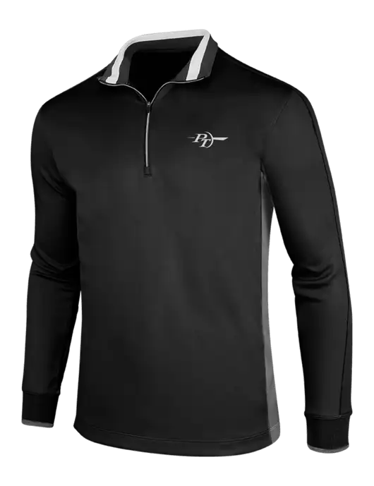 NIKE Black/Dark Grey/White Dry-Fit 1/2 Zip Cover-Up w/PT Coupling Logo
