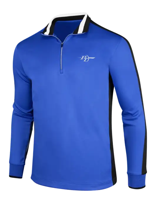 NIKE Game Royal/Black/White Dry-Fit 1/2 Zip Cover-Up w/PT Coupling Logo