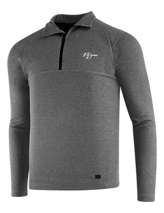 OGIO Dark Grey Heather Transition 1/4 Zip Pullover w/PT Coupling Logo