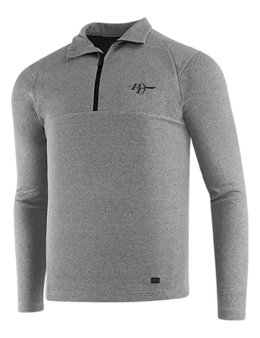 OGIO Petrol Grey Heather Transition 1/4 Zip Pullover w/PT Coupling Logo