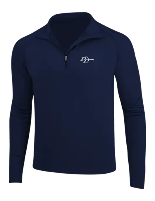 Navy Sport Wick Stretch 1/4 Zip Pullover w/PT Coupling Logo
