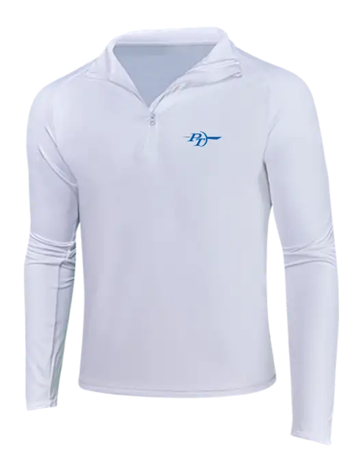 White Sport Wick Stretch 1/4 Zip Pullover w/PT Coupling Logo