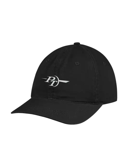 Garment Washed Unstructured Twill Black Cap w/PT Coupling Logo