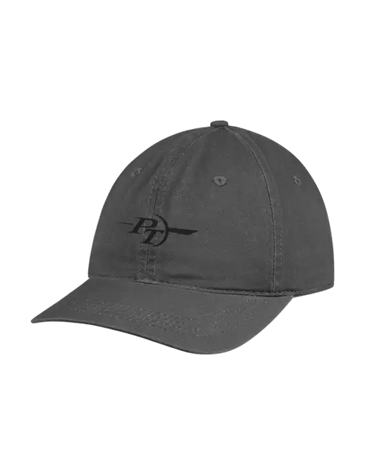 Garment Washed Unstructured Twill Charcoal Cap w/PT Coupling Logo