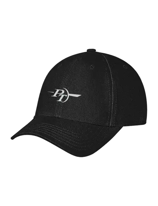 Black Structured Soft Snap Closure Hook & Loop Cap w/PT Coupling Logo