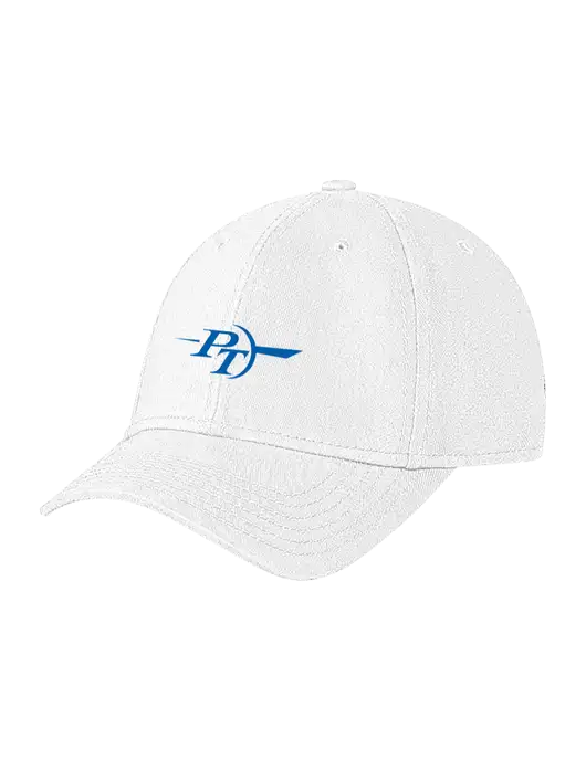 White Structured Soft Snap Closure Hook & Loop Cap w/PT Coupling Logo