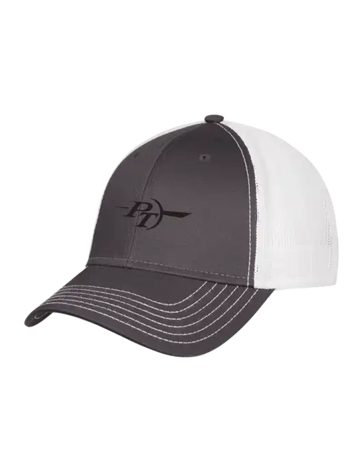 Dark Grey/White Mesh Trucker Cap Snap Back w/PT Coupling Logo