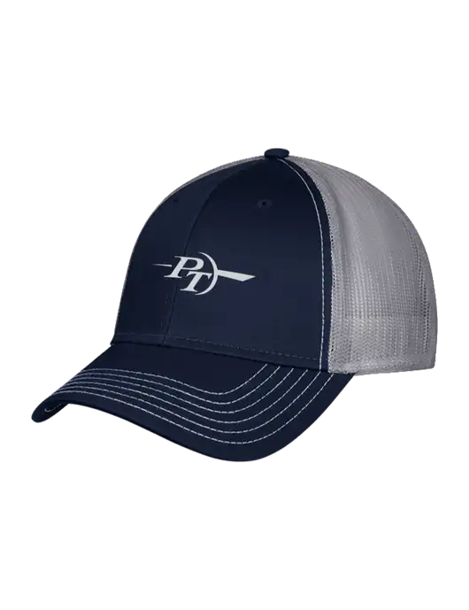Navy/Grey Mesh Trucker Cap Snap Back w/PT Coupling Logo