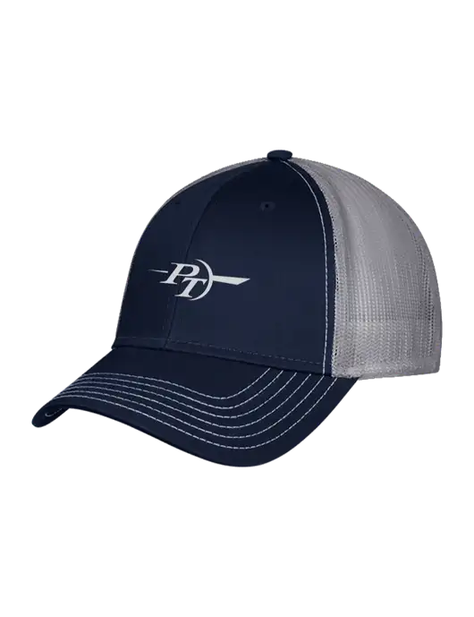 Navy & Grey Mesh Trucker Cap Snap Back w/PT Coupling Logo