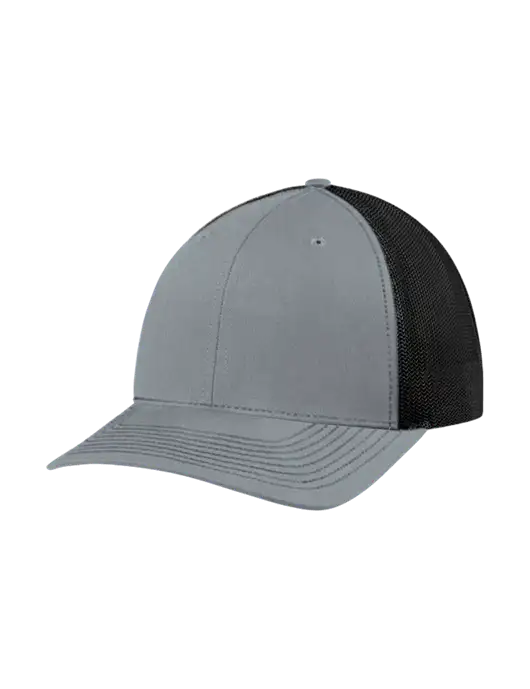 Richardson Adjustable Snapback Original 112 Trucker Cap Heather Grey w/Black Mesh w/PT Coupling Logo
