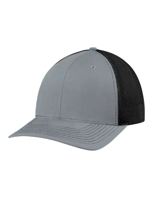 Richardson Adjustable Snapback Original 112 Trucker Cap Heather Grey w/Black Mesh w/PT Coupling Logo