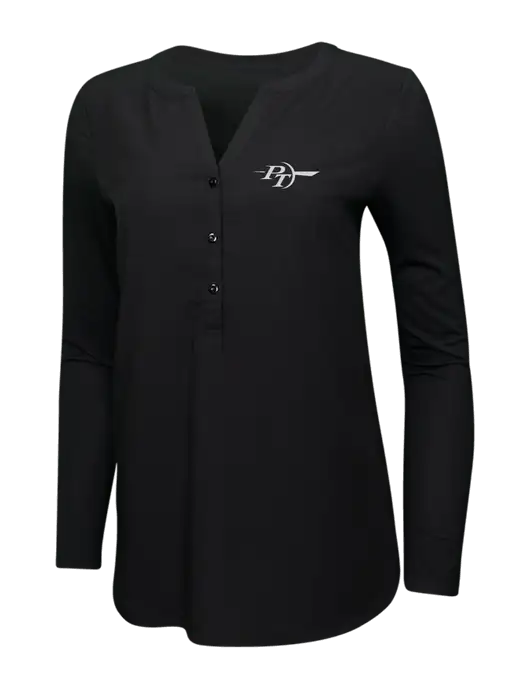 Womens Black Concept Henley Tunic w/PT Coupling Logo