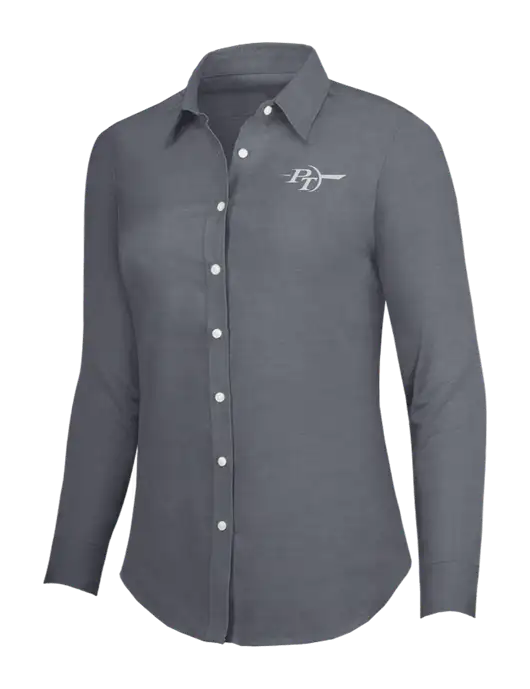 Dark Grey Womens SuperPro Oxford Shirt w/PT Coupling Logo