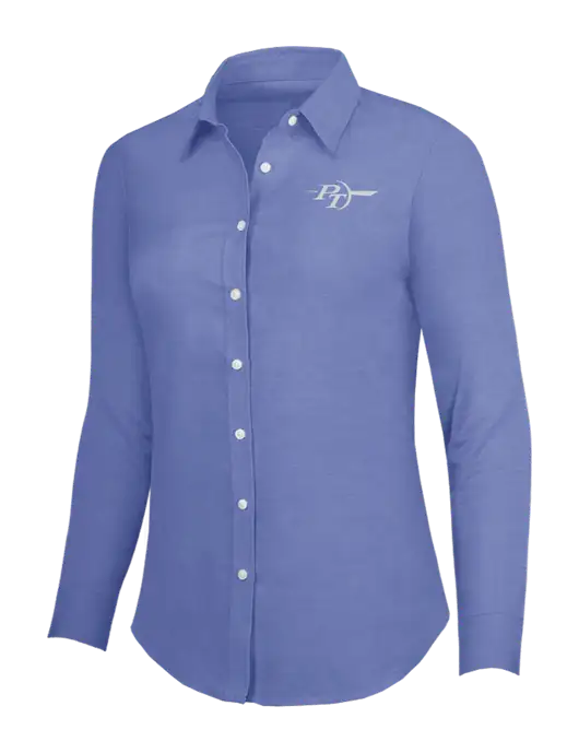 Navy Womens SuperPro Oxford Shirt w/PT Coupling Logo