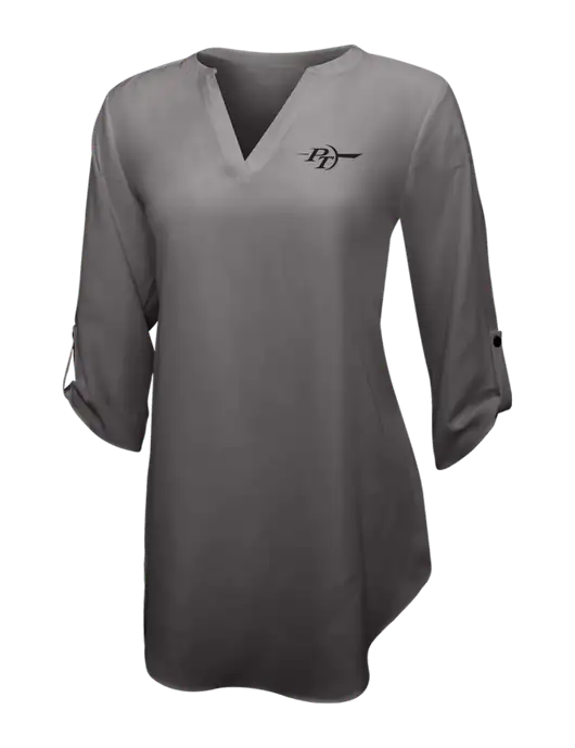 Dark Grey Womens 3/4 Sleeve Tunic Blouse w/PT Coupling Logo