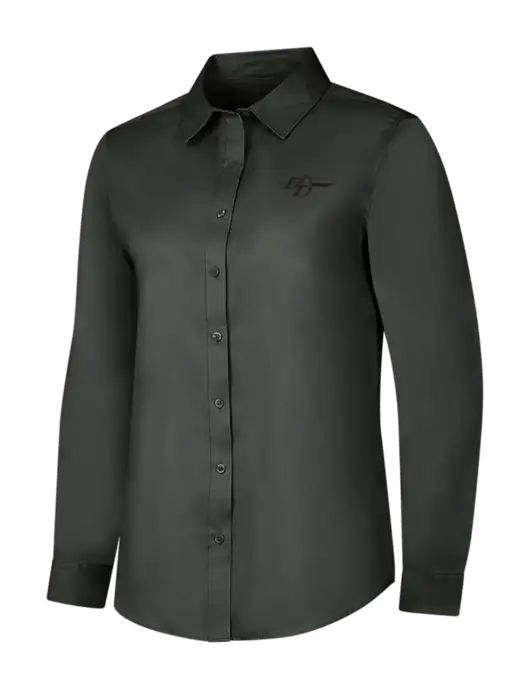 Dark Grey Womens Long Sleeve Superpro React Twill Shirt w/PT Coupling Logo
