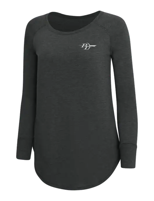 Womens Perfect Wide Collar Tunic Tri-Blend Black Frost 4.5 oz T-Shirt w/PT Coupling Logo