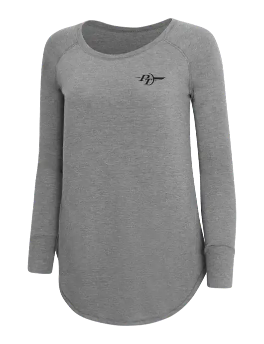 Womens Perfect Wide Collar Tunic Tri-Blend Grey Frost 4.5 oz T-Shirt w/PT Coupling Logo