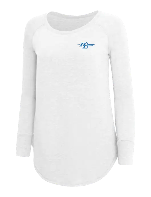 Womens Perfect Wide Collar Tunic Tri-Blend White 4.5 oz T-Shirt w/PT Coupling Logo