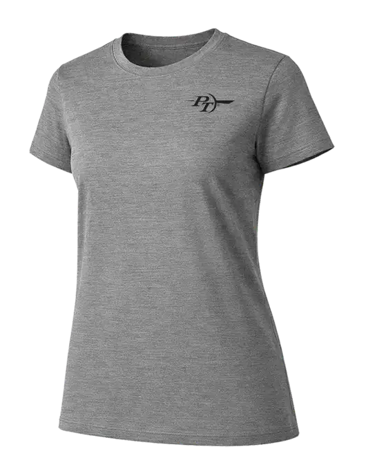 Womens Ring Spun Light Grey Heather 4.5 oz T-Shirt w/PT Coupling Logo