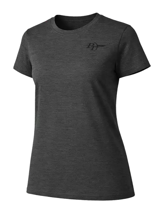 Womens Ring Spun Dark Heather Grey 4.5 oz T-Shirt w/PT Coupling Logo